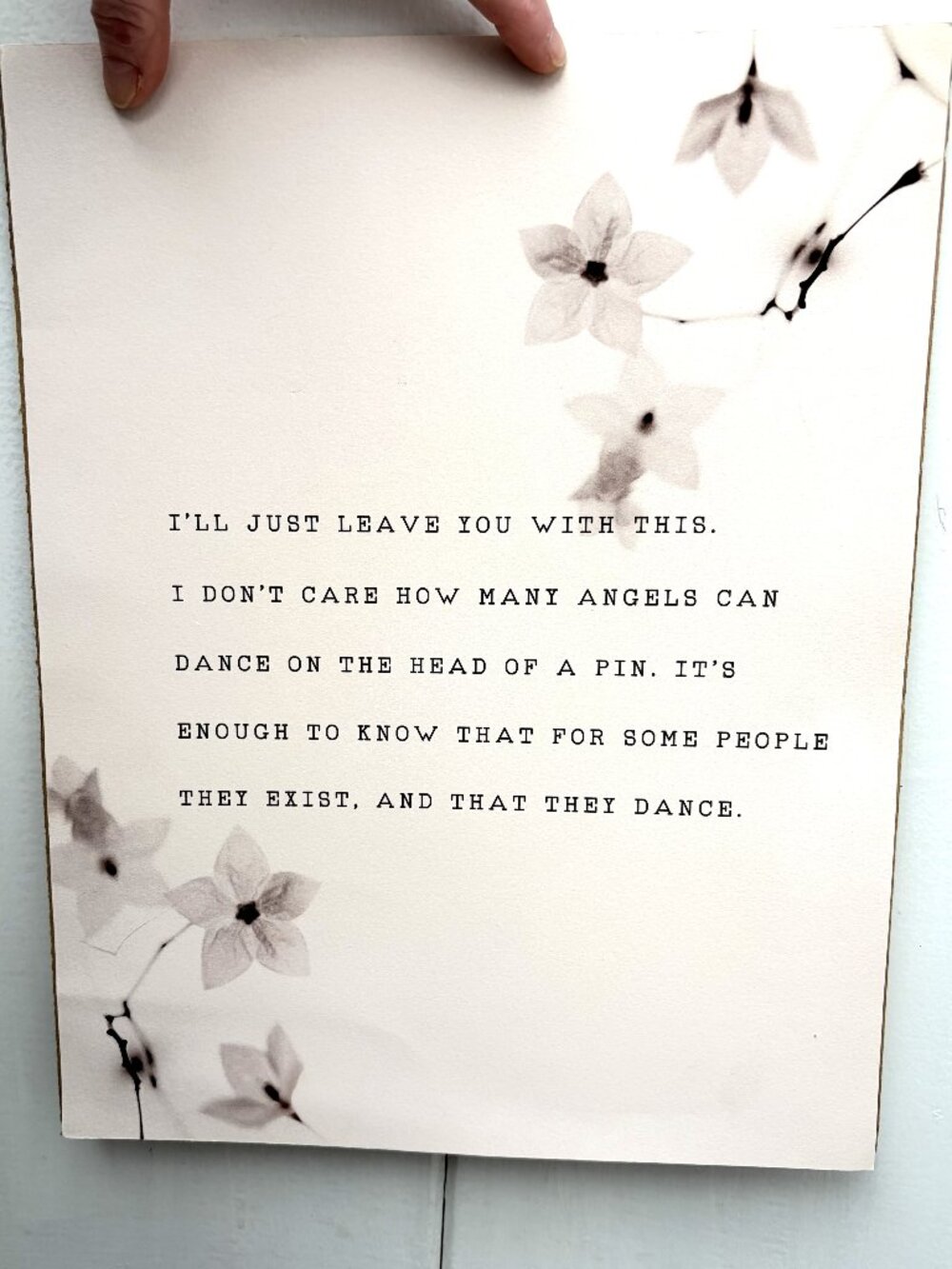One of a Kind Mary Oliver “Angels” Quote Floral Wall Art